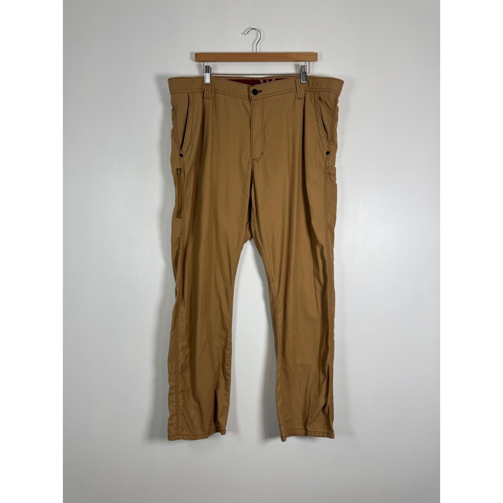 Rugged Wrangler Mens 40x34 Outdoor Utility Pants Brown Cotton Stretch WLT88BZ